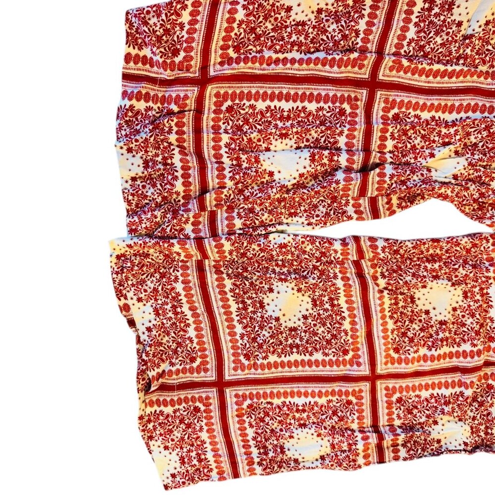 FatFace Red/orange  Floral Boho Print Pants- Size 14 Long - Picture 3 of 9
